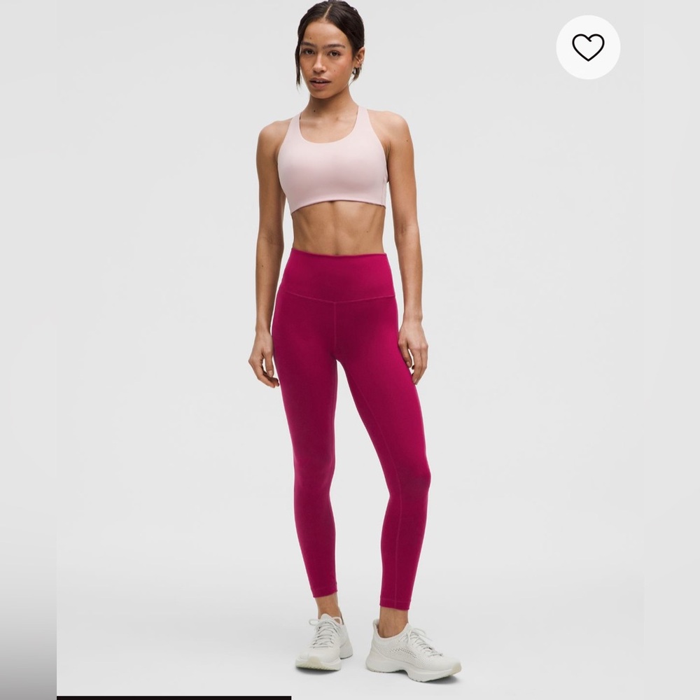 Lululemon Wunder Train High Rise Tight 25” in Magenta Smoke